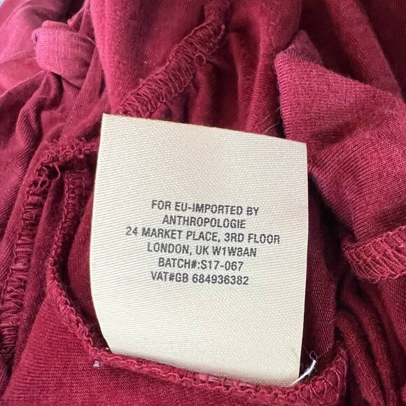 Anthropologie DELETTA Red Burgundy Sirpo Wrap Pullover Blouse Top Bell Sleeve XS - Picture 9 of 10